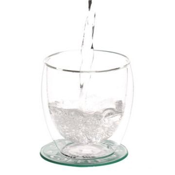 Taza de vidrio de borosilicato de doble pared para agua